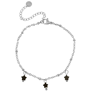 Pulseras Acero Inox estrella Plateado-negro