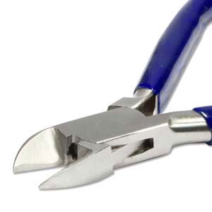 Beadsmith Alicate cortador lateral con muelle Azul-plateado