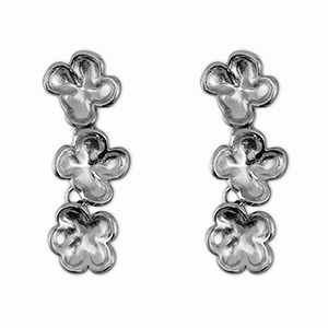 Pendientes Acero Inox flor Plateado