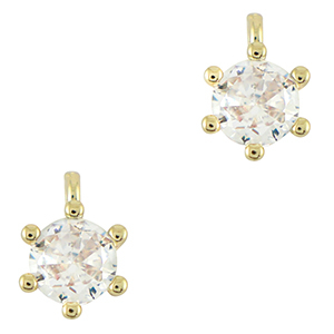 Metal TQ lat&oacute;n colgantes zirconia Dorado