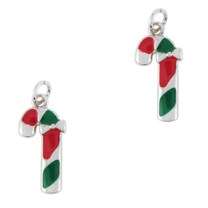 Metal TQ lat&oacute;n colgantes bast&oacute;n de caramelo Plateado