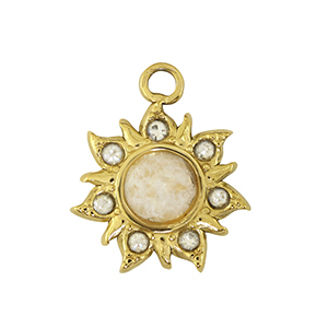 Colgantes Acero Inox flor Dorado /