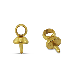 Fornituras acero inox terminal para abalorios Dorado