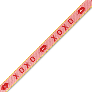 Cinta con texto "xoxo" Rosa-rojo