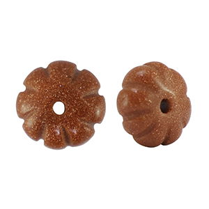 Piedras Naturales abalorios vidrio flor Glitter marr&oacute;n ladrillo terracota