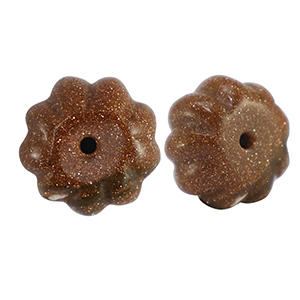 Piedras Naturales abalorios vidrio  flor Glitter marr&oacute;n ladrillo terracota