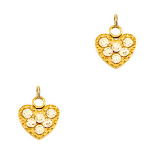 Colgantes Acero Inox coraz&oacute;n Dorado