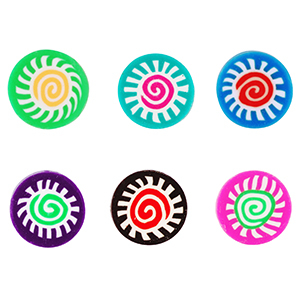 Abalorios de pol&iacute;meros espiral Multicolor