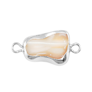 Perlas de agua dulce entrepieza asim&eacute;trico Plateado-taupe