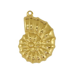 Colgantes Acero Inox concha de mar Dorado