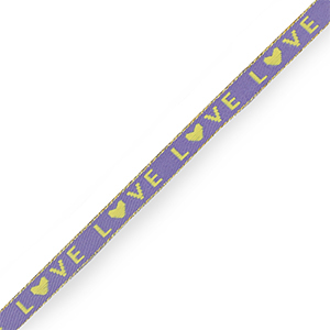 Cinta con texto "love" Lavanda violeta