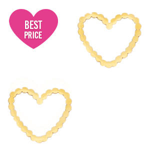 Colgantes/entrepieza Acero Inox coraz&oacute;n Dorado