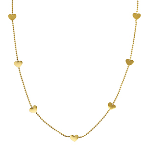 Cadenas Acero Inox coraz&oacute;n Dorado