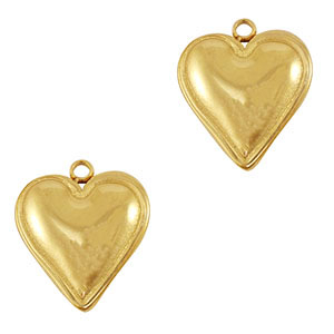 Colgantes Acero Inox coraz&oacute;n Oro