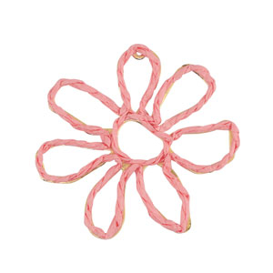 Colgantes Rafia flor 55mm Rosa claro