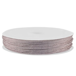 Hilo macram&eacute; trenzado 1mm Violeta claro met&aacute;lico