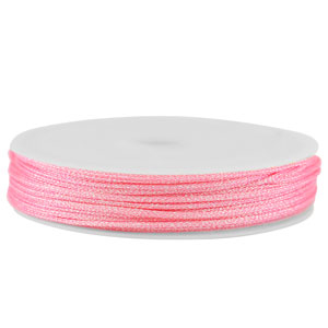 Hilo macram&eacute; trenzado 0,8mm Rosado met&aacute;lico