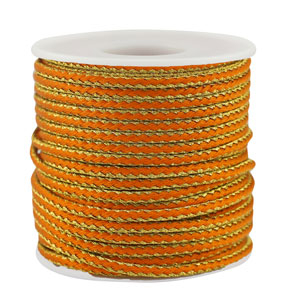Cord&oacute;n trenzado trendy 2.3mm Naranja-dorado