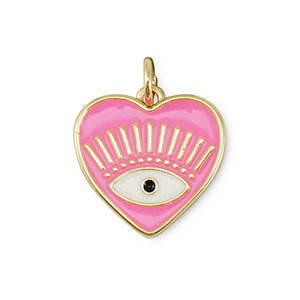 Metal TQ lat&oacute;n colgante coraz&oacute;n con ojo providencia Dorado-rosa-blanco