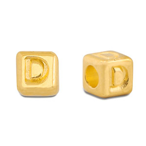 Abalorios letras met&aacute;licos DQ D Dorado (sin n&iacute;quel)