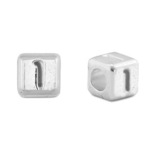 Abalorios letras met&aacute;licos DQ 1 Plata vieja (sin n&iacute;quel)
