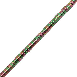 Abalorios Hematita disco 2mm Verde-rosa-cubierta AB