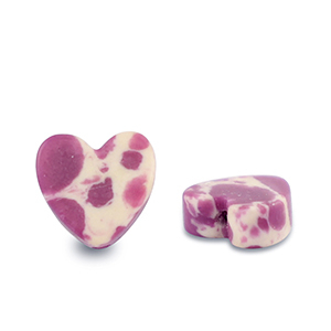 Piedras Naturales abalorios coraz&oacute;n P&uacute;rpura-blanco-marr&oacute;n