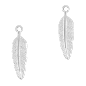Colgantes Acero Inox pluma Plata