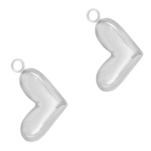 Colgantes Acero Inox coraz&oacute;n Plata