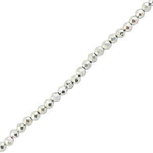 Abalorios faceteados redondos 2mm Plata met&aacute;lico