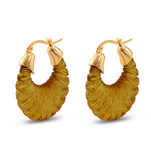 Pendientes resina trendy &oacute;valo Dorado-transparente marr&oacute;n