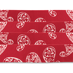 Set de 4 bandanas Rojo-blanco