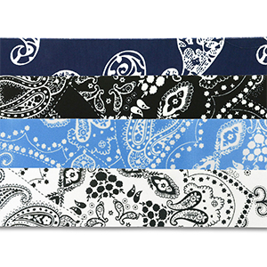 Mix de 4 bandanas Azul oscuro-negro-azul claro-blanco