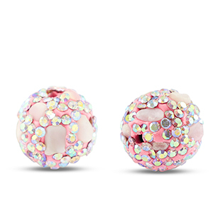 Abalorios bohemios redondos Rosa claro