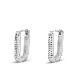 Metal TQ lat&oacute;n pendiente ovalado Plateado