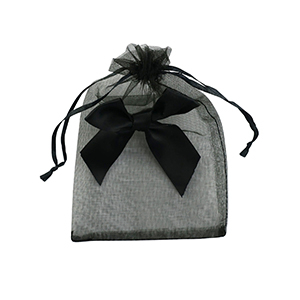 Bolso de organza con lazo Negro