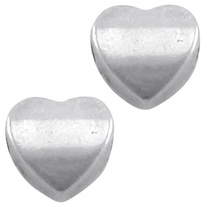 Abalorios met&aacute;licos DQ coraz&oacute;n 8mm Plata vieja (sin n&iacute;quel)