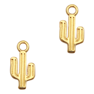 Colgantes met&aacute;licos DQ cactus Dorado (sin n&iacute;quel)