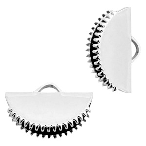 Fornituras DQ met&aacute;licas terminal para cintas 15mm Plata vieja (sin n&iacute;quel)