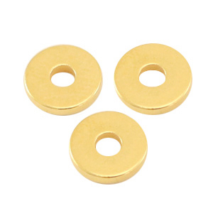Abalorios met&aacute;licos DQ disco rondeles 6x1mm Dorado (sin niquel)