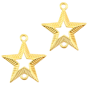 Colgantes met&aacute;licos DQ entrepieza estrella Dorado (sin n&iacute;quel)