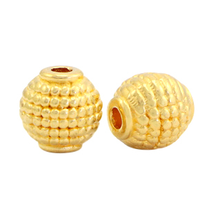 Abalorios met&aacute;licos DQ tubo ovalado Dorado(sin n&iacute;quel)