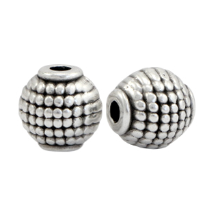 Abalorios met&aacute;licos DQ tubo ovalado Plata vieja (sin n&iacute;quel)