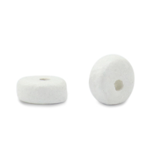 Abalorios de cer&aacute;mica griega DQ 6mm Blanco
