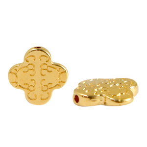 Abalorios met&aacute;licos DQ cruz 11mm Dorado (sin n&iacute;quel)