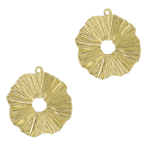 Colgantes met&aacute;licos DQ irregular 25mm Dorado (sin n&iacute;quel)