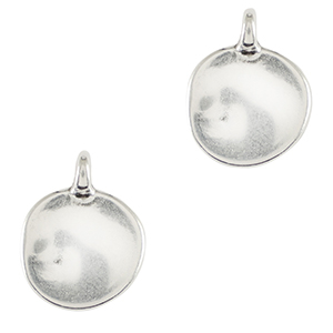 Colgantes met&aacute;licos DQ irregular 12mm Plata vieja (sin n&iacute;quel)