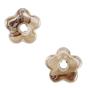 Abalorios de cer&aacute;mica griega DQ flor Greige