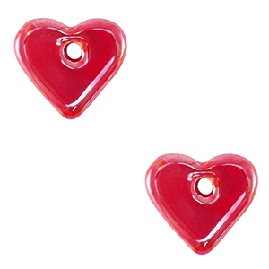 Abalorios de cer&aacute;mica griega DQ coraz&oacute;n Rojo hoguera