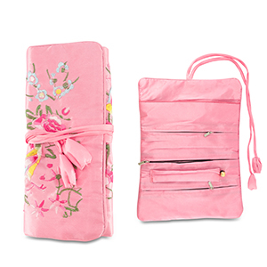 Estuche de joyas para viaje con flores Rosa